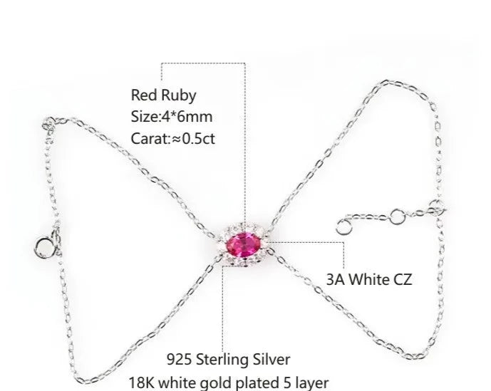 Sapphire Tennis Bracelet - SSBL033-Serenity 925 Silver 18K Gold Plated Ruby Charm Bracelet