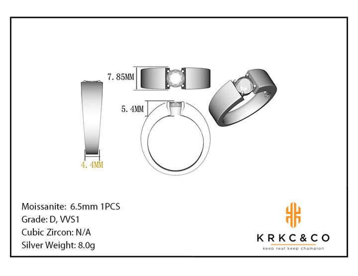 SS014-Serenity 1ct Moissanite Diamond 925 Sterling Silver Rings For Women