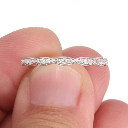 SSR112-Serenity 9K/10K/14K/18K Moissanite Diamond Wedding Engagement Ring Eternity Band