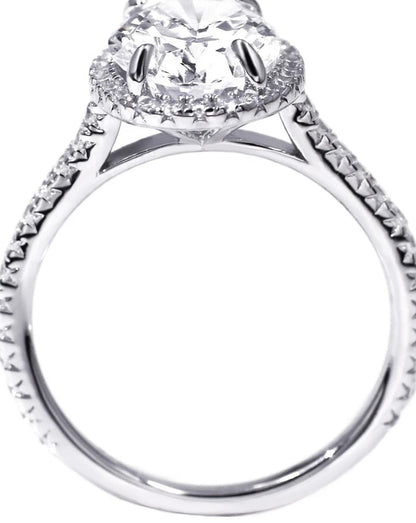 SSR036-Serenity 18k White Gold Plated Moissanite 925 Sterling Silver Engagement Oval Ring