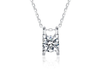 SSS012-Serenity Silver Moissanite 925 Sterling Silver Ring Earring Necklace Jewellery Set