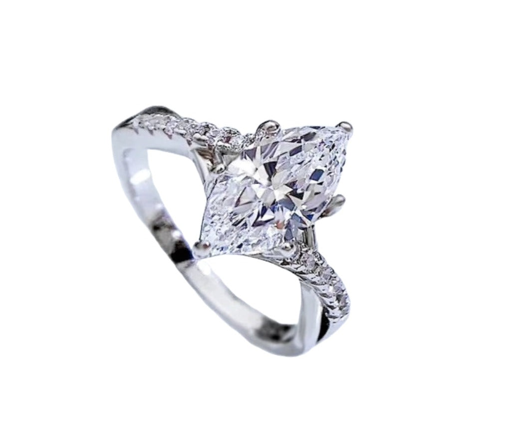 SSR001-Serenity Moissanite Diamond 925 Sterling Silver Engagement Party Ring