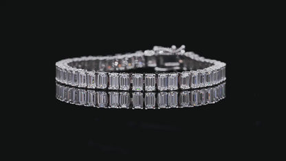 S925 Silver Tennis Princess Cut Perfect Bracelet - SSBL016-Serenity