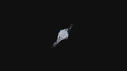 SS057-Serenity 0.5ct Moissanite 925 Silver Prong Setting Engagement Ring